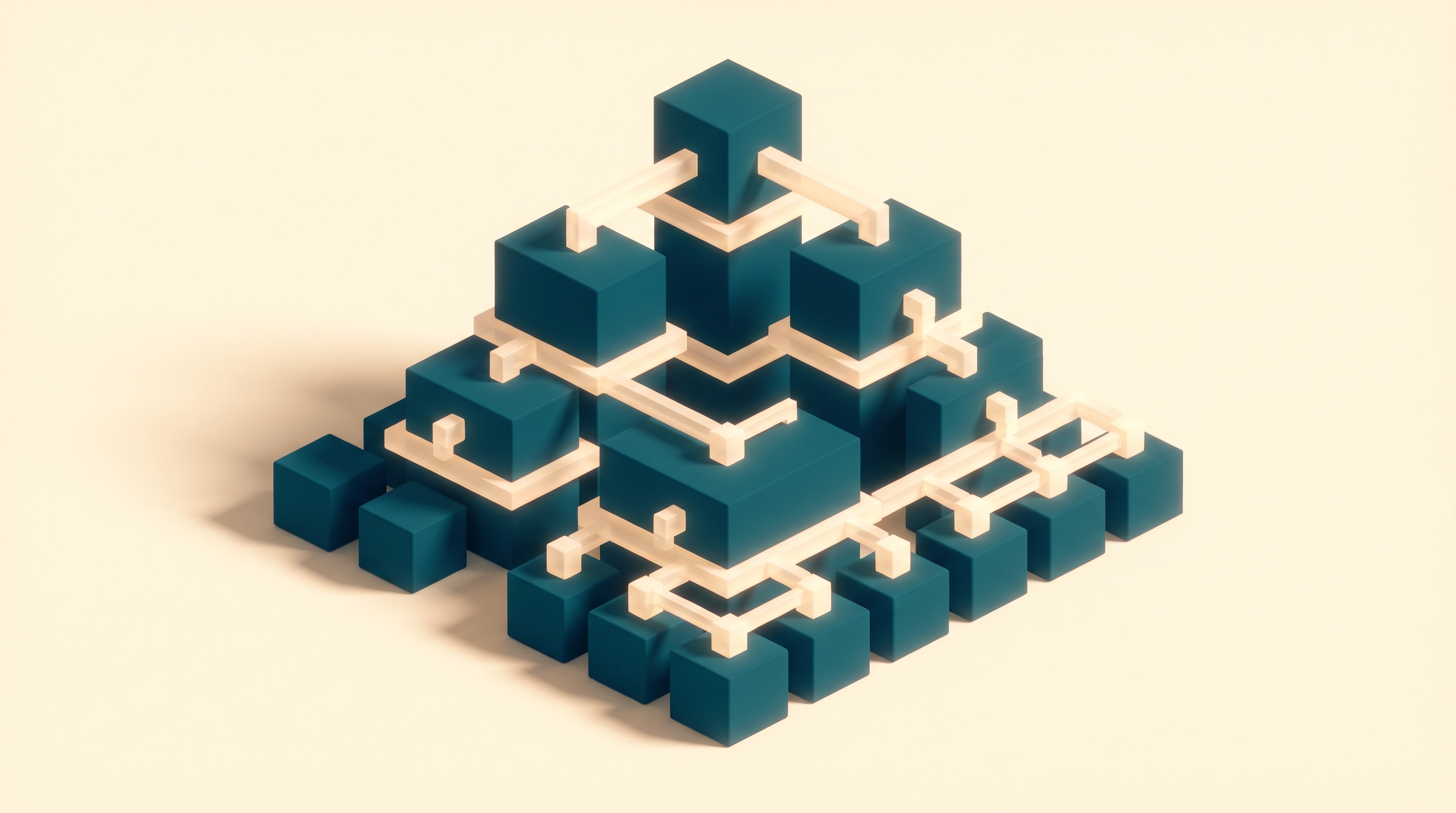 Visualization of a B-tree index structure as layered geometry
